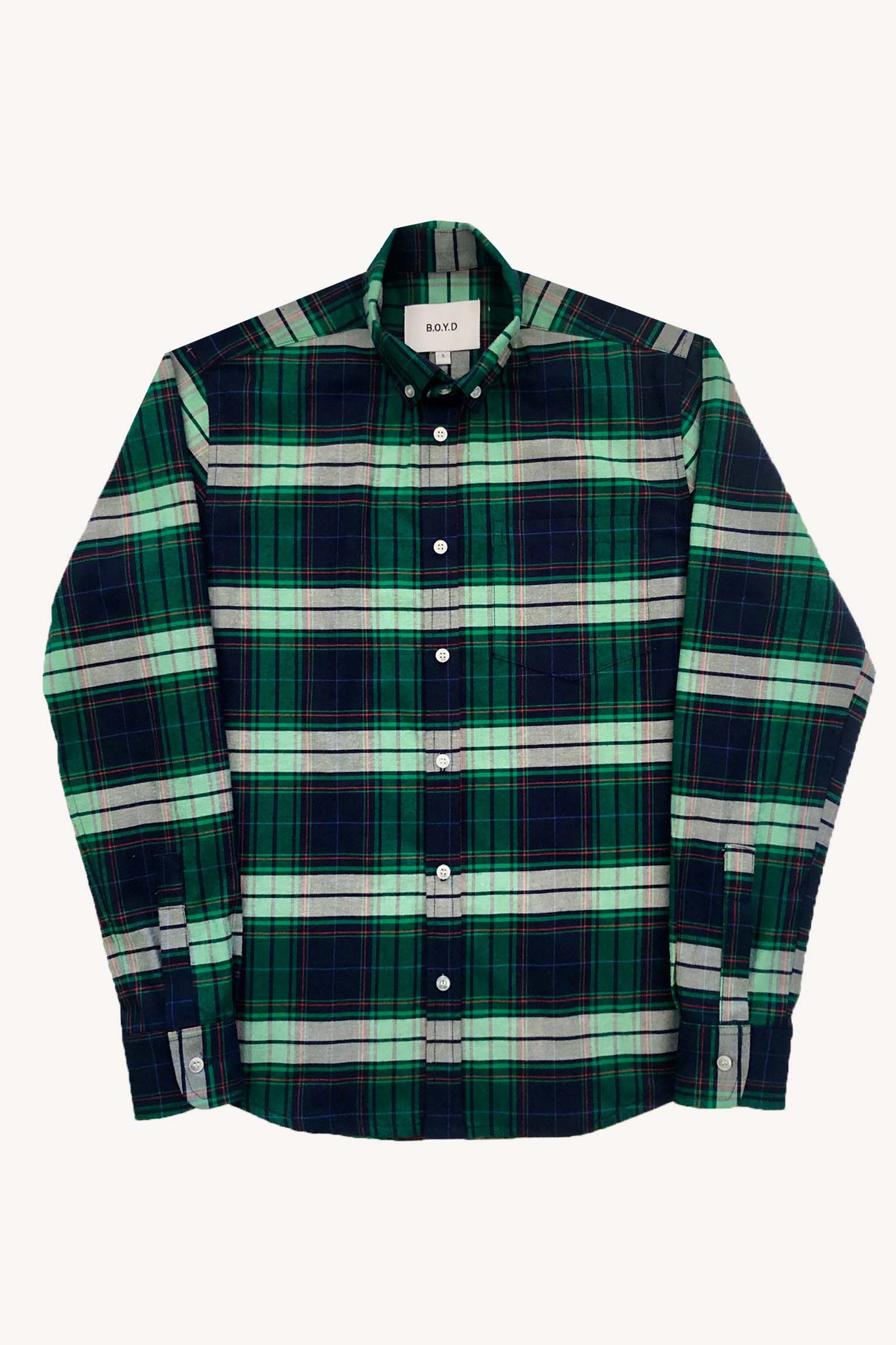 BOYD CLASSIC CHECK SHIRT (NAVY/GREEN)-MENS - BOYD Studio