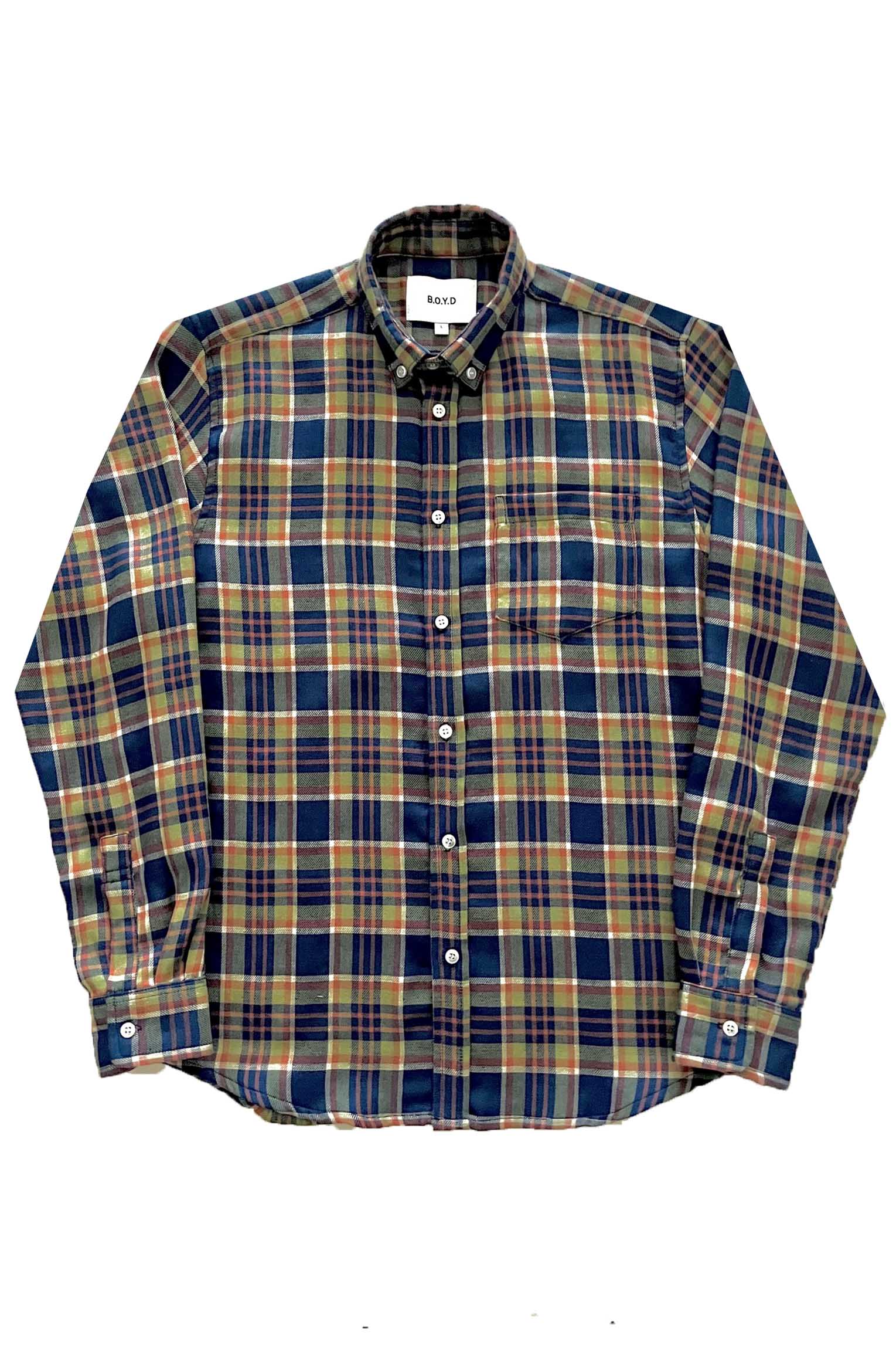 BOYD CLASSIC CHECK SHIRT (KHAKI)- MENS - BOYD Studio