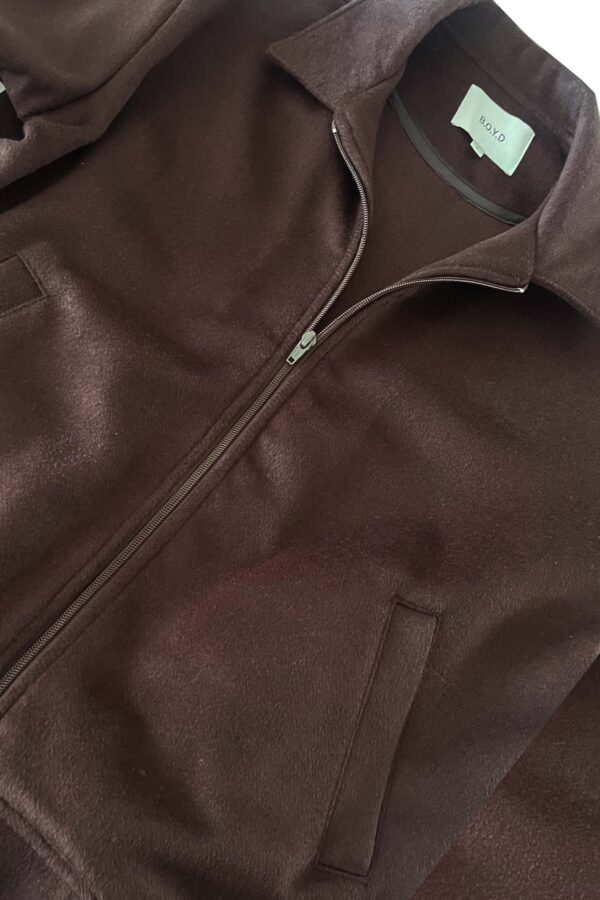 BOYD HARRINGTON WOOL BOMBER (CHOCOLATE) - Image 2