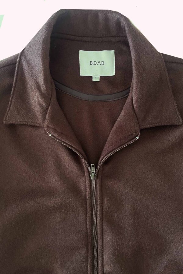 BOYD HARRINGTON WOOL BOMBER (CHOCOLATE) - Image 3