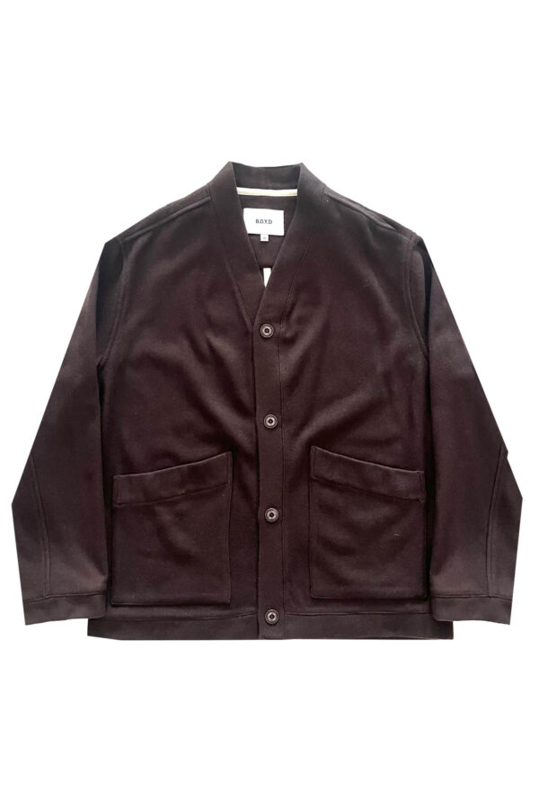 BOYD HERITAGE WOOL CARDIGAN (CHOCOLATE)