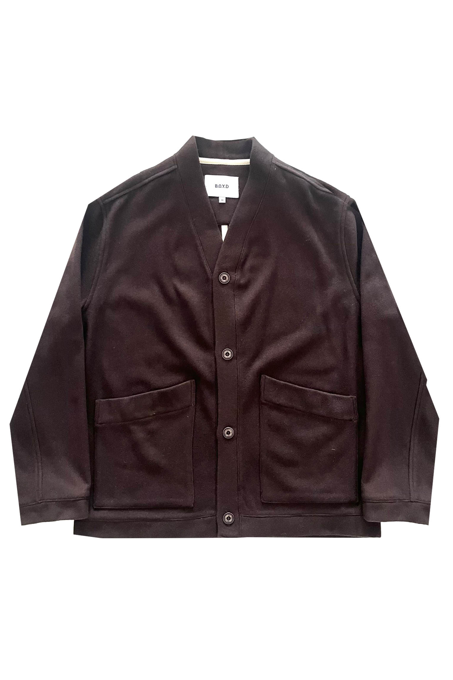 BOYD HERITAGE WOOL CARDIGAN (CHOCOLATE)