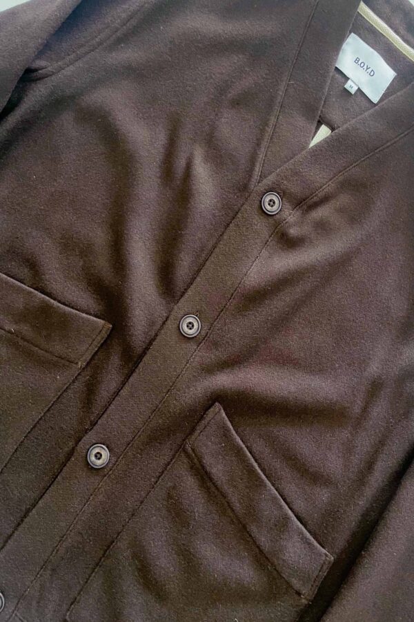BOYD HERITAGE WOOL CARDIGAN (CHOCOLATE) - Image 2