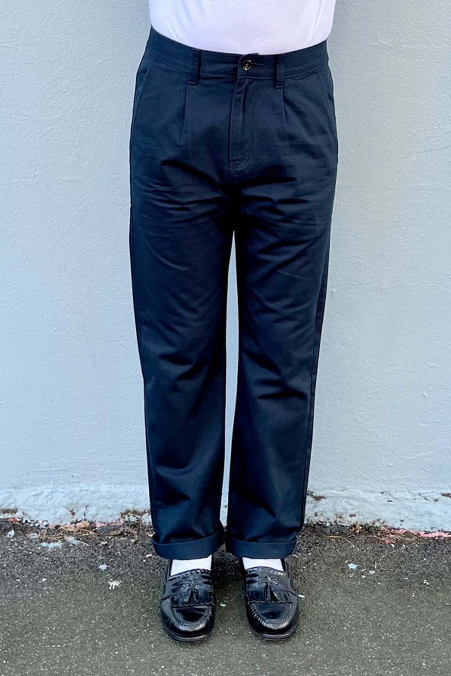 BOYD 404 PLEAT PANT (NAVY)
