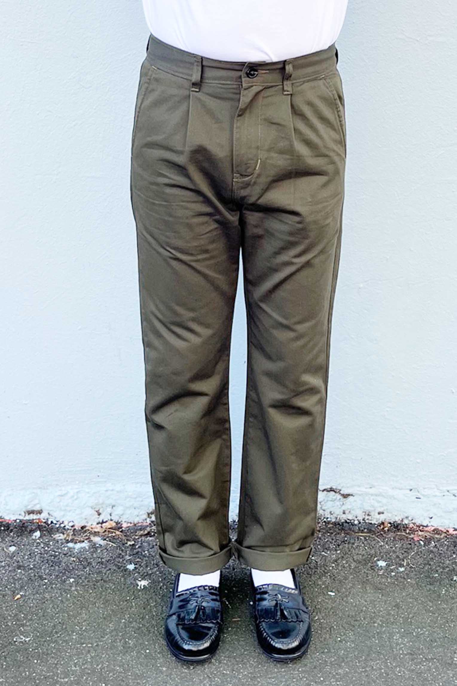 BOYD 404 PLEAT PANTS (OLIVE)